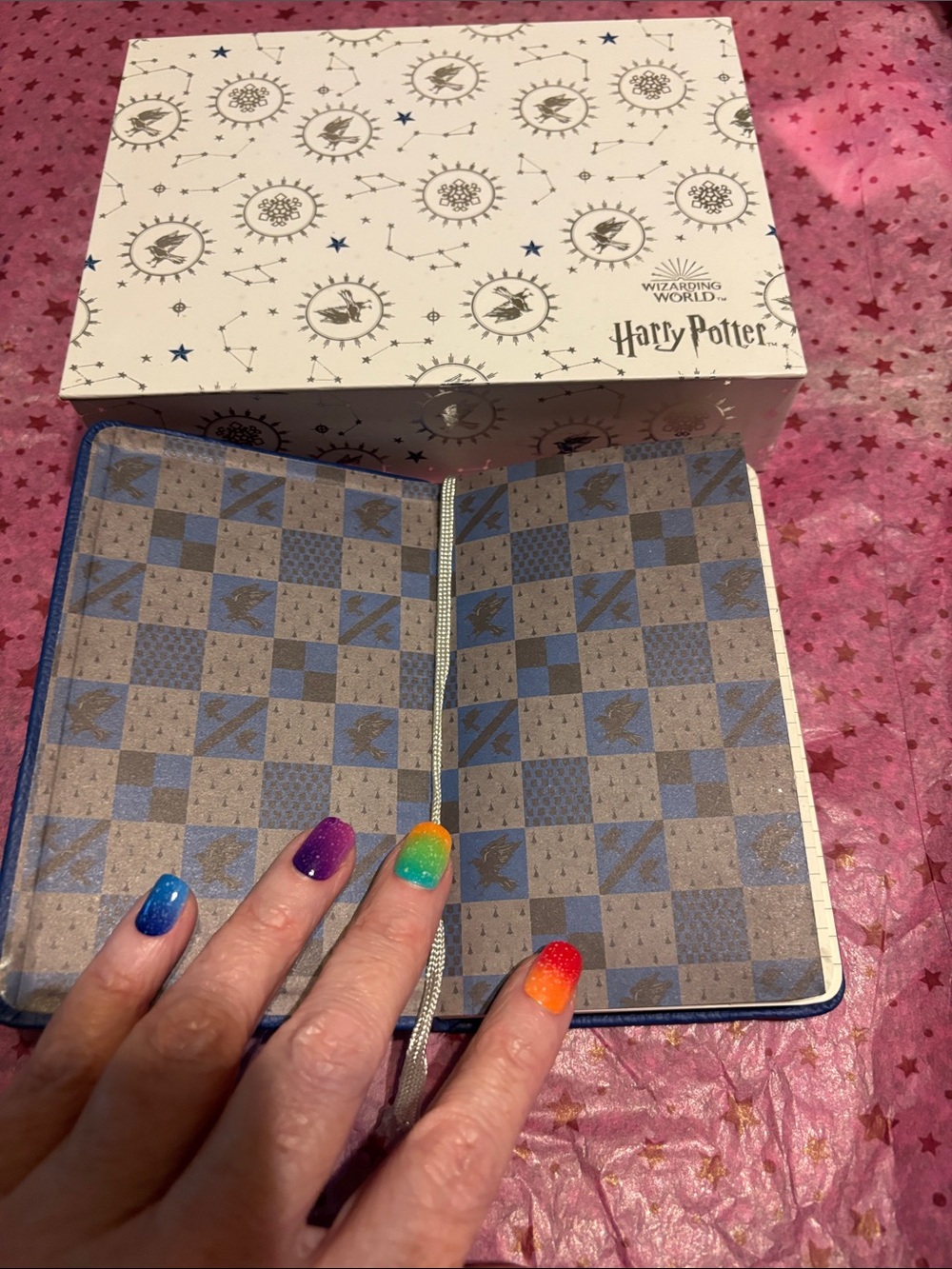 Harry Potter Ravenclaw Journal - Blue, Silver and Wizarding World Box - Picture 2 of 12